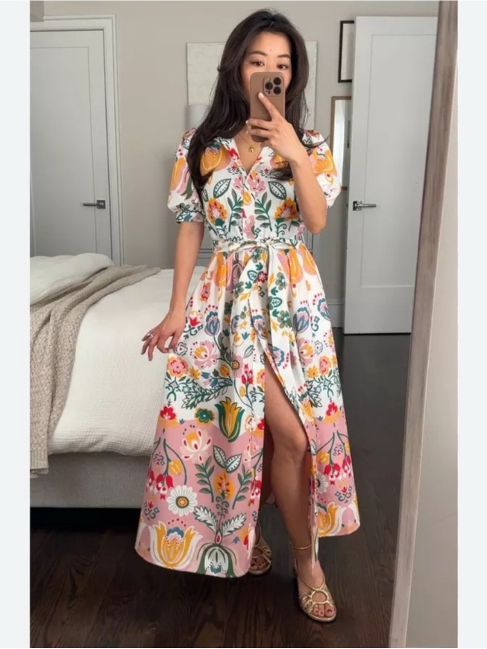 Boden Alexa Maxi Shirt Dress in Ivory Tulip Fusion. Size 16/18 - Picture 14 of 14